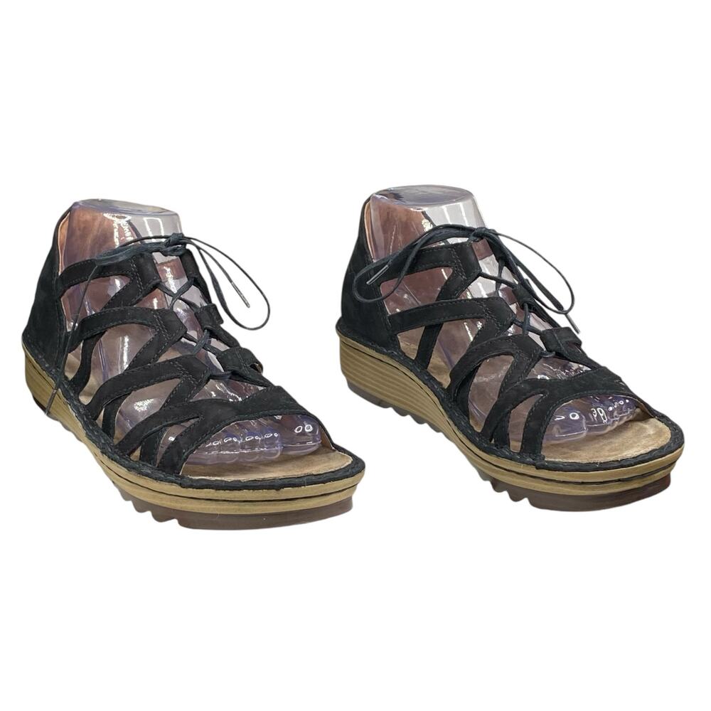Naot Women's Yarrow Black Suede Lace Up Sandal Size 39 Us 8 View 5